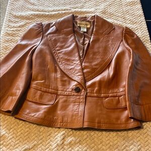 Newport new cropped leather jacket sz s